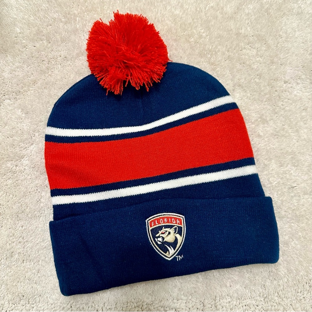 Florida Panthers Hockey NHL Beanie Pom Pom Hat